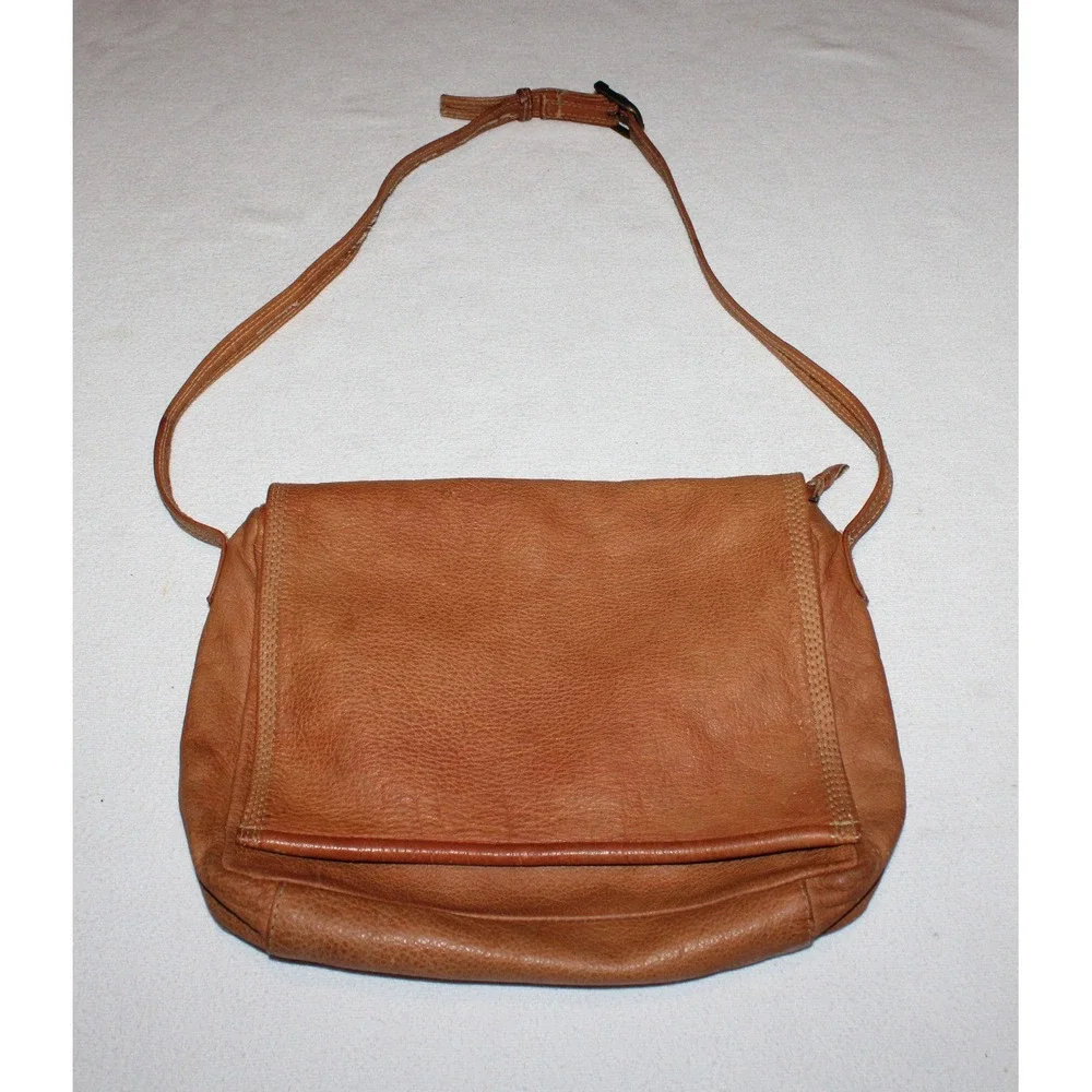 VTG Emily Ann of Boca Raton women's handbag purse brown leather with‎ flap India